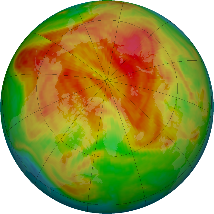 Arctic ozone map for 13 April 1999